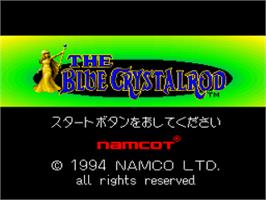 Title screen of Blue Crystalrod, The on the Nintendo SNES.