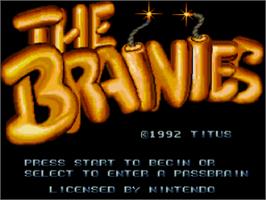 Title screen of Brainies, The on the Nintendo SNES.