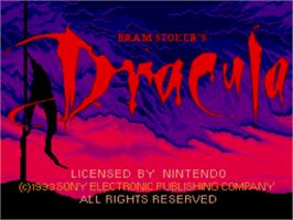 Title screen of Bram Stoker's Dracula on the Nintendo SNES.