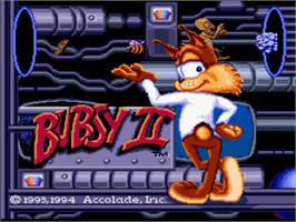 Title screen of Bubsy 2 on the Nintendo SNES.
