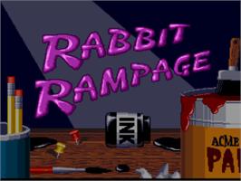 Title screen of Bugs Bunny - Rabbit Rampage on the Nintendo SNES.