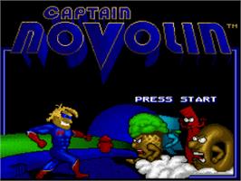 Title screen of Captain Novolin on the Nintendo SNES.