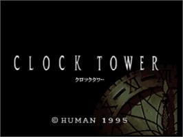 Title screen of Clock Tower on the Nintendo SNES.