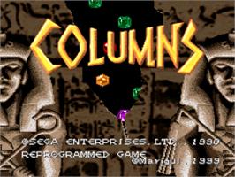 Title screen of Columns on the Nintendo SNES.