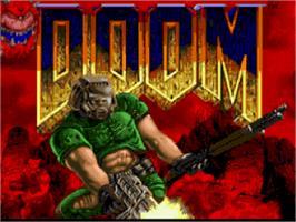 Title screen of DOOM on the Nintendo SNES.