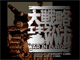 Title screen of Daisenryaku Expert Wwii - War In Europe on the Nintendo SNES.