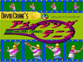 Title screen of David Crane's Amazing Tennis on the Nintendo SNES.