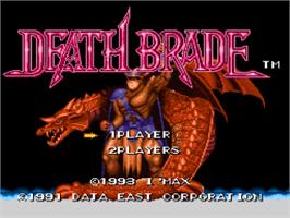 Title screen of Death Brade on the Nintendo SNES.