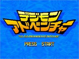 Title screen of Digimon Adventure (bootleg) on the Nintendo SNES.