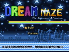 Title screen of Dream Maze - Kigurumi Daibouken on the Nintendo SNES.