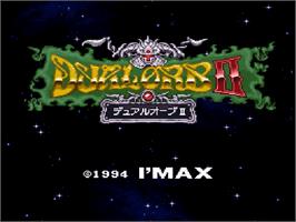 Title screen of Dual Orb II on the Nintendo SNES.