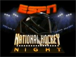 Title screen of Espn National Hockey Night on the Nintendo SNES.