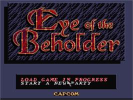 Title screen of Eye Of The Beholder on the Nintendo SNES.