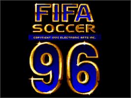 Title screen of FIFA Soccer 96 on the Nintendo SNES.