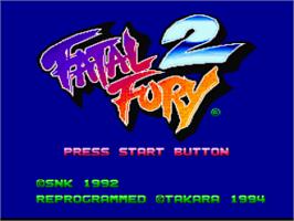 Title screen of Fatal Fury 2 on the Nintendo SNES.