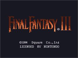 Title screen of Final Fantasy 6 on the Nintendo SNES.