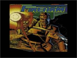Title screen of Firearm on the Nintendo SNES.