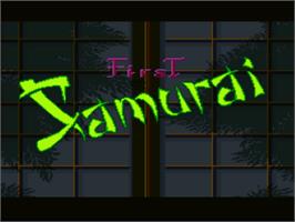 Title screen of First Samurai on the Nintendo SNES.