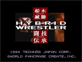 Title screen of Funaki Masakatsu Hybrid Wrestler - Tougi Denshou on the Nintendo SNES.