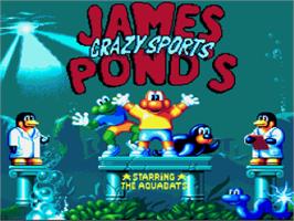 Title screen of James Pond's Crazy Sports on the Nintendo SNES.