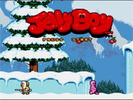 Title screen of Jelly Boy on the Nintendo SNES.