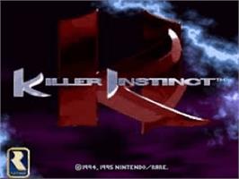 Title screen of Killer Instinct on the Nintendo SNES.