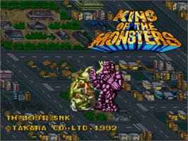 Title screen of King Of The Monsters on the Nintendo SNES.