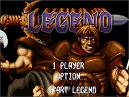 Title screen of Legend on the Nintendo SNES.