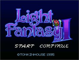 Title screen of Light Fantasy 2 on the Nintendo SNES.