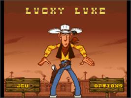 Title screen of Lucky Luke on the Nintendo SNES.