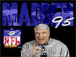 Title screen of Madden Nfl 95 on the Nintendo SNES.
