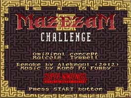 Title screen of Mazezam Challenge on the Nintendo SNES.