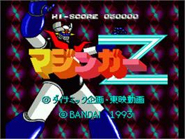 Title screen of Mazinger Z on the Nintendo SNES.