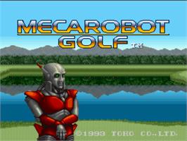 Title screen of Mecarobot Golf on the Nintendo SNES.