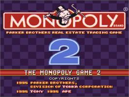 Title screen of Monopoly Game 2, The on the Nintendo SNES.