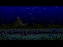 Title screen of Monstania on the Nintendo SNES.