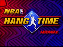 Title screen of NBA Hang Time on the Nintendo SNES.