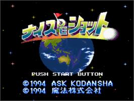 Title screen of Nice De Shot on the Nintendo SNES.