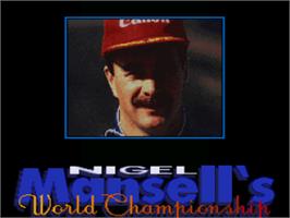 Title screen of Nigel Mansell's World Championship on the Nintendo SNES.
