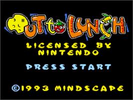 Title screen of Out To Lunch on the Nintendo SNES.