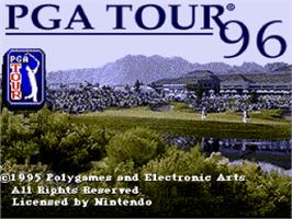 Title screen of PGA Tour '96 on the Nintendo SNES.