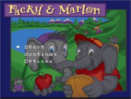 Title screen of Packy And Marlon on the Nintendo SNES.