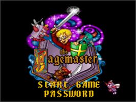 Title screen of Pagemaster, The on the Nintendo SNES.