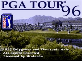 Title screen of Pga Tour 96 on the Nintendo SNES.