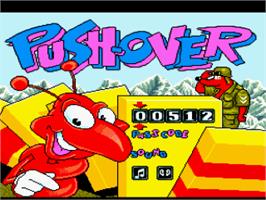 Title screen of Push-over on the Nintendo SNES.