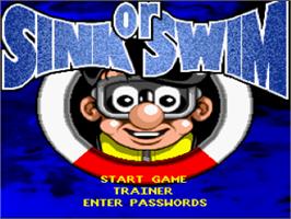 Title screen of S.o.s. - Sink Or Swim on the Nintendo SNES.