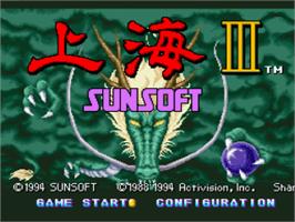 Title screen of Shanghai 3 on the Nintendo SNES.