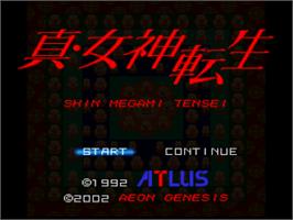 Title screen of Shin Megami Tensei on the Nintendo SNES.