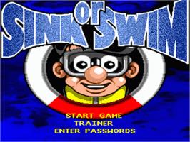 Title screen of Sink or Swim on the Nintendo SNES.