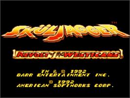 Title screen of Skuljagger - Revolt Of The Westicans on the Nintendo SNES.
